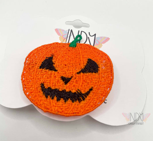 Pumpkin Freestanding Lace Embroidered Hair Clip