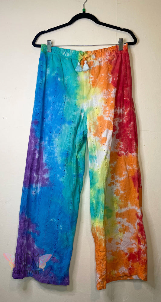 Upcycled Extra Large Tie Dyed Eyelet Pants