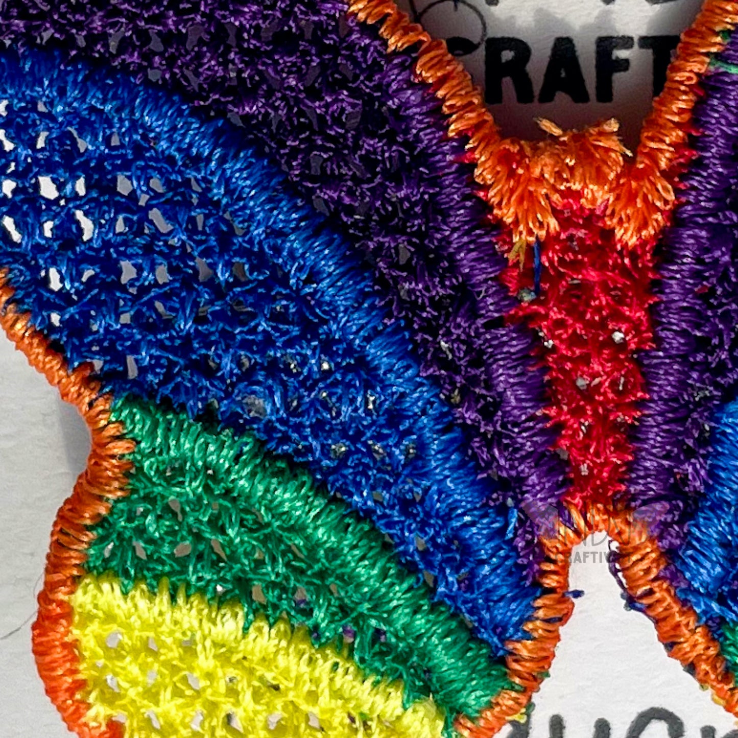 Rainbow Butterfly Freestanding Lace Embroidered Hair Clip