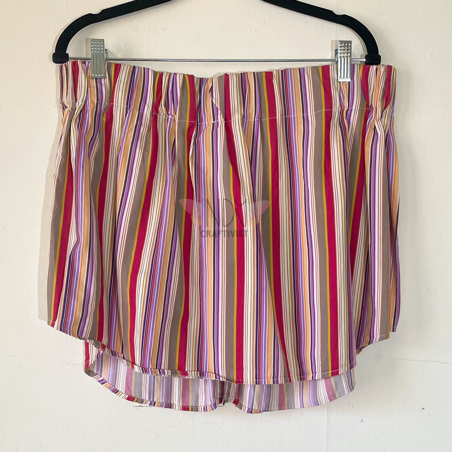 Rainbow Striped Upcycled Men's Button Down Skirt