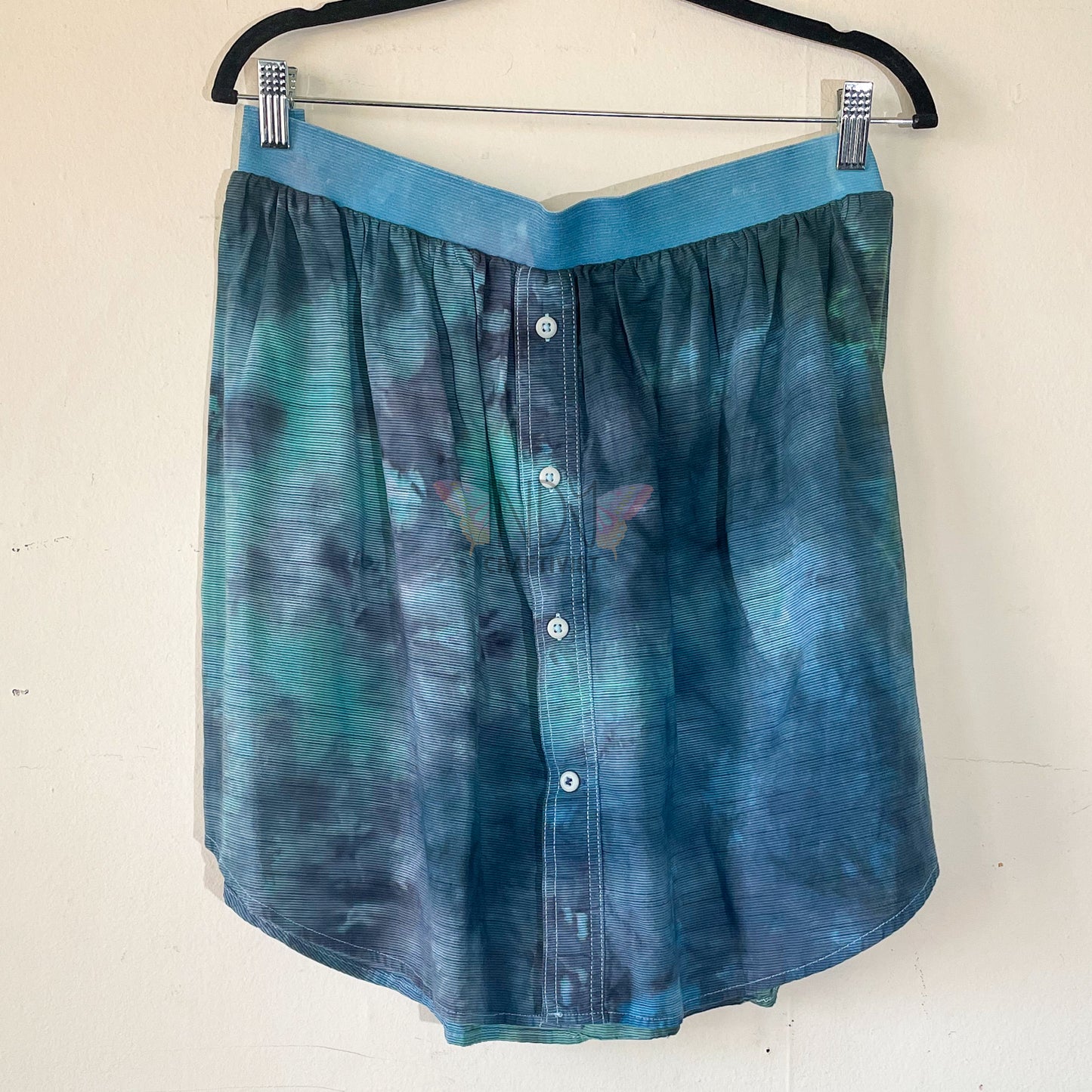 Upcycled Men's Button Down Tie Dye Skirt