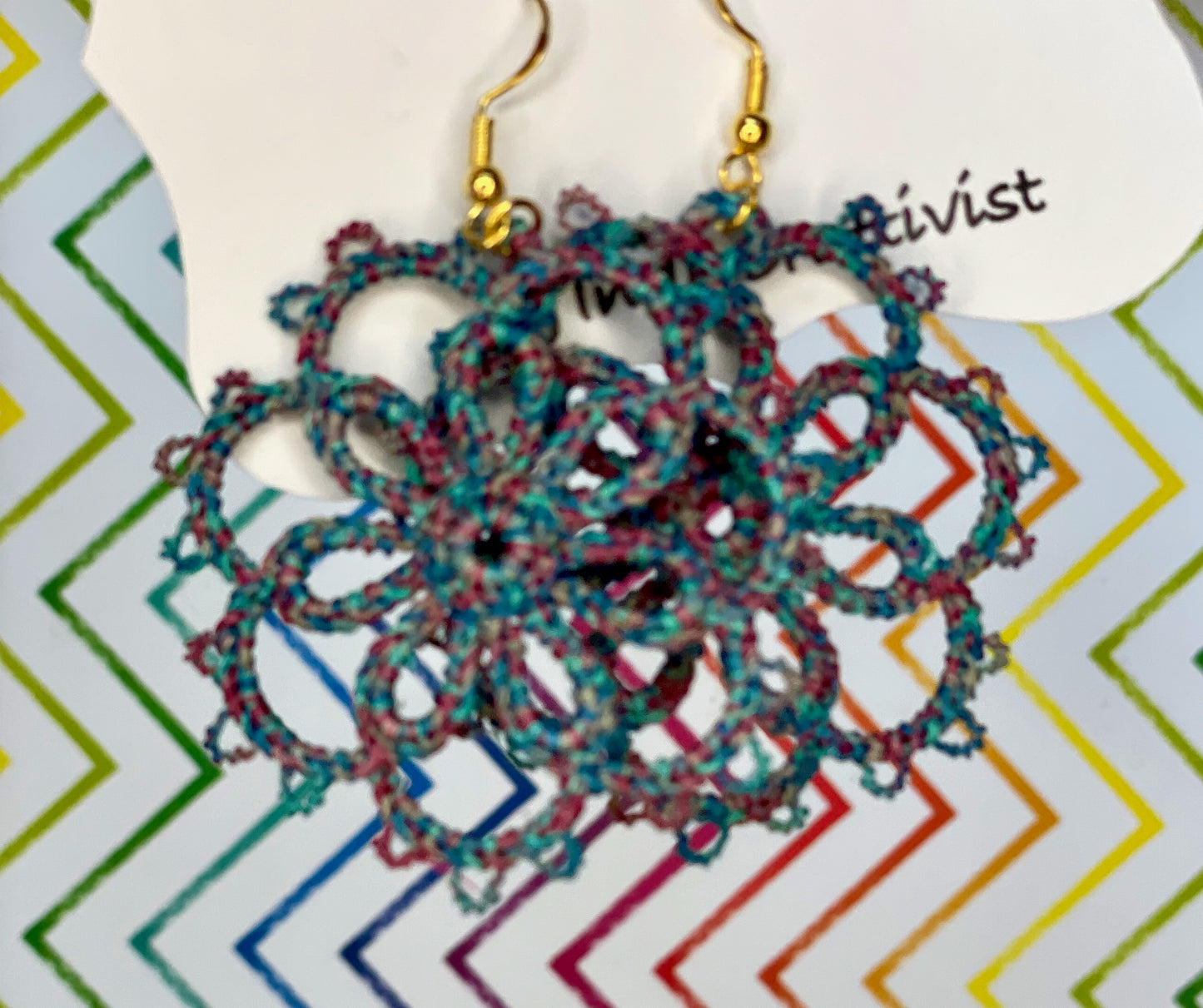 Made-To-Order Wheeled Flower Tatting Earrings